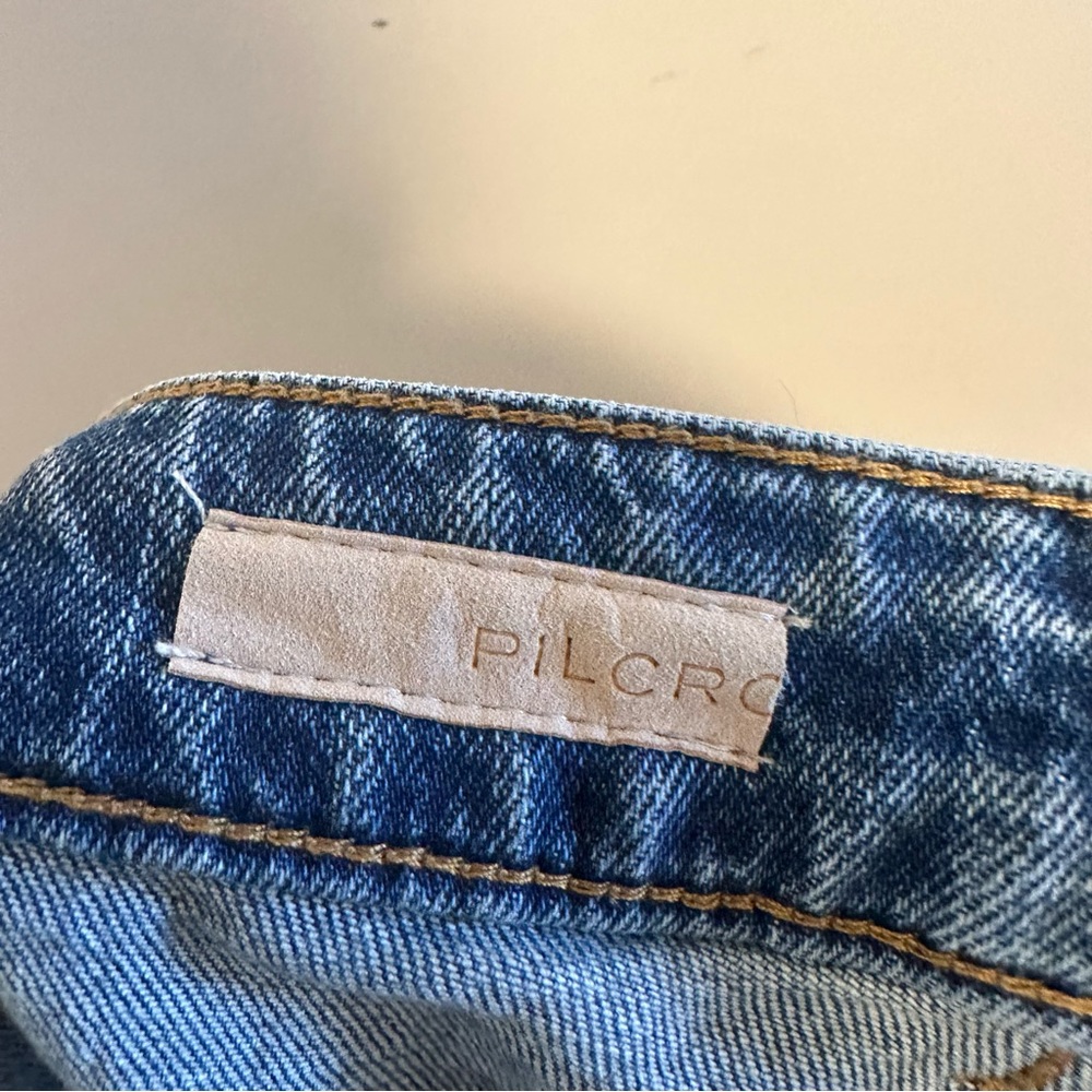 Anthropologie Pilcro Crop Medium Wash The Yaya Mid-Rise Crop Flare Denim Jeans - Picture 5 of 11